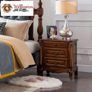 威灵顿 美式床头柜轻奢简美床边柜卧室实木床前储物柜整装B603-5