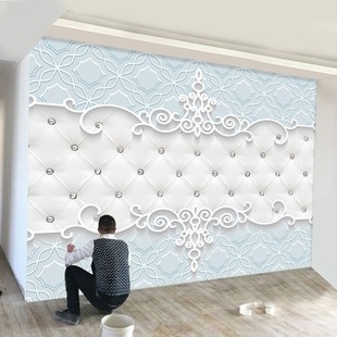 欧式3d电视背景墙壁纸温馨装饰墙纸简约5d壁画客厅卧室大气8d墙布