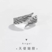 韩版戒指天使之翼翅膀开口指环女可调节配关节戒子手饰品