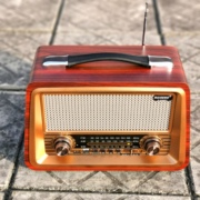 出欧美台式收音机全波复古老人老式蓝牙音箱插卡充电怀久木制