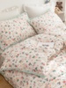 韩式田园纯棉双层纱花边四件套，全棉舒适柔软裸睡床单被套床上