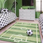 跨境时尚简约绿色卡通，足球场地儿童房，客厅卧室床边地毯地垫