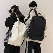高一新生书包中学生男女孩双肩包纯色简约背包大容量韩系2023