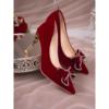新娘鞋气质红色高跟单鞋婚鞋女中式秀禾服结婚鞋小众高级感33小码