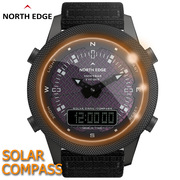 跨境男户外运动防水智能手表光能太阳能充电数显指针指南针watch