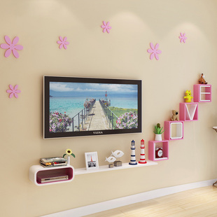 创意格子墙上置物架卧室 LOVE字母壁挂婚房装饰烤漆客厅墙壁