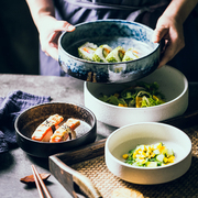 日式创意陶瓷碗沙拉碗 浓汤碗炖汤碗餐厅时尚装菜深碗水果碗大号