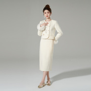 韩语琳秋冬装搭配一整套秋装套装女时尚毛呢外套半身裙显瘦两件套