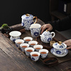 陶瓷功夫茶具套装青花瓷泡茶壶简约家用中式白瓷盖碗整套