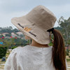 夏季渔夫帽女士大沿遮脸防晒帽子可折叠太阳帽防紫外线遮阳帽旅游