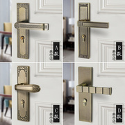 新中式古典青古铜门锁执手锁，欧式仿古室内卧室房门锁具把手