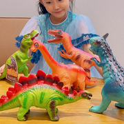 软胶恐龙乐园玩具大号，霸王龙牛龙腕龙儿童，礼物套装男孩侏罗纪模型