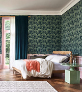 英国原进口美式复古植绒浮雕凹凸图案客厅卧室背景墙纸116/7026