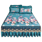 蕾丝床罩保护套夏季床套防滑床裙床单冰丝凉席子床裙三件套1.8m床