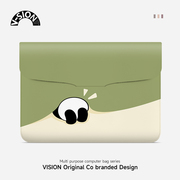 VISION可爱熊猫笔记本电脑包14寸女IPAD内胆包适用联想air苹果mac笔记本华为15寸保护套惠普小米平板收纳包