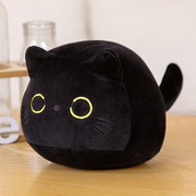 可爱猫咪抱枕团子公仔毛绒玩具超软抱睡黑猫娃娃挂件包包解压玩偶