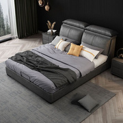 科技布床双人床经济型家用卧室软，靠布艺床，1.8m储物气动床