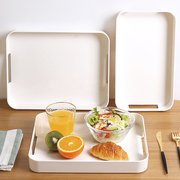 白色塑料托盘长方形商用餐盘子面包美容院专用产品幼儿园区域水杯
