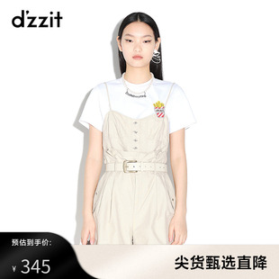 dzzit地素奥莱春款休闲简约抹胸连体短裤女3d3p1021n