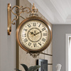 美式欧式复古双面挂钟两面钟表挂表家用时钟约大气豪华