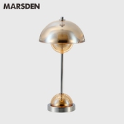 马斯登现代便捷式水晶台灯艺术简约设计充电款小台灯客厅卧室餐厅