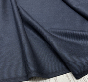 意大利进口黑底藏蓝色，竖条纹精纺真丝羊毛，面料设计师西装套装布料