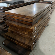 实木老板榆木桌面茶桌实木桌板碳化木板松木大板黑胡桃木大板定制