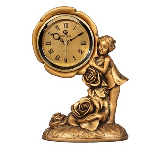 定制欧式客厅装饰座钟立钟台钟创意复古轻奢风树脂工艺品台式钟表