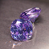 肥正方形浅紫色宝石变兰锆石裸石，水晶仿碧玺，戒指项链耳钉可镶嵌女