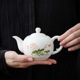 茶壶单个大号壶紫砂壶功夫茶具套装家用茶壶纯手工泡茶壶白瓷茶壶