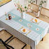 桌布防水防油免洗布艺书桌ins风，北欧长方形餐桌布，pvc茶几桌垫台布