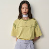 Herz黄绿色拼接刺绣纯棉T恤 日本进口针织纯棉 赫织翰原创设计