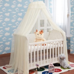 婴儿床蚊帐罩带支架婴儿式通用落地宫廷夹式宝宝摇篮防蚊帐子小床