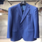男士西服商务套装，大杨创世品牌羊毛，马海毛面料宝蓝色外套版型修身