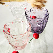 出口日本欧式花瓣，花边桃心浮雕玻璃水杯酒杯，甜品杯子zakka