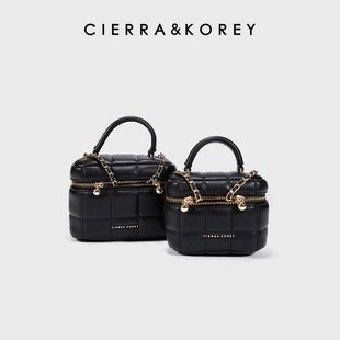 Cierra Korey盒子包包女2024格纹斜挎包小香风单肩链条包