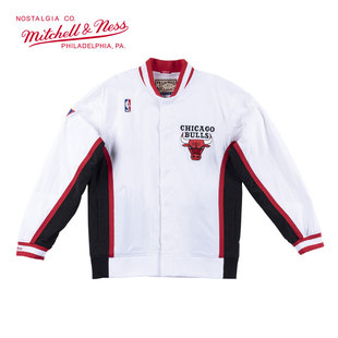 Mitchell&Ness公牛队96-97年50周年出场服上衣AU复古外套热身夹克