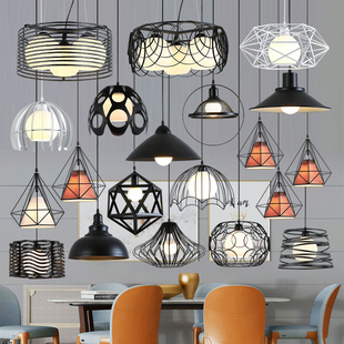餐厅吊灯三头创意个性北欧单头灯工业风现代简约过道吧台餐吊灯具