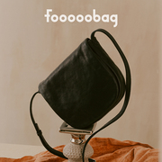 fooooo磨砂植鞣系列，「翻盖多袋」2024头层，真皮黑色简约女包包
