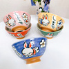 日本进口美浓烧家用陶瓷，米饭碗小熊，兔子小碗达摩招财猫和风日式餐