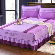 床裙单件床罩床裙式纯棉防滑床，套保护罩床单三件套1.5m1.8米2.0床