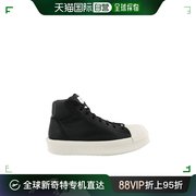 香港直邮RICK OWENS 男士黑色皮革高帮运动鞋 RM17F8821-CQ1848-9