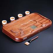 整块花梨木茶盘实木茶台简约长方形，家用红木茶海大号排水功夫茶具