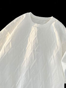 白色短袖t恤男款夏季2024重磅衣服潮牌大码男士圆领半袖体恤