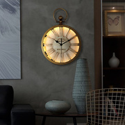 北欧式复古静音餐客厅，卧室家用挂表美式乡村，时钟创意个性大挂钟表