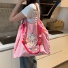 日系小众可爱粉色史努比甜甜圈，刺绣环保袋刺绣，尼龙包购物袋单肩包