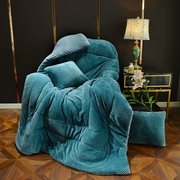 抱枕毯子 二合一折叠被子两用冬季加大珊瑚绒毯办公室午睡