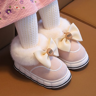 儿童雪地靴女童冬季外穿防水防滑保暖加绒男孩宝宝童靴厚底棉鞋
