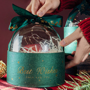 圣诞巧克力苹果抱抱桶礼物盒子空拉菲草糖包装品伴手平安夜款