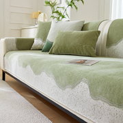 雪尼尔沙发垫简约现代布艺防滑皮客厅沙发套罩巾盖布沙发坐垫定制